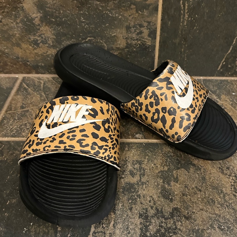 Nike Leopard Print Slides